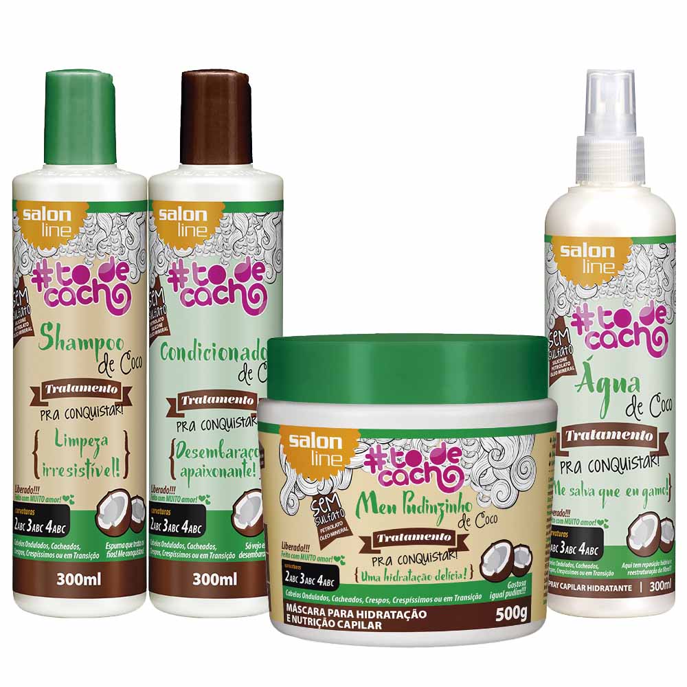 Kit Shampoo Condicionador Mascara E Spray Tratamento Para Conquistar Todecacho Salon Line Perfumaria Seiki Kit Shampoo Condicionador Mascara E Spray Tratamento Para Conquistar Todecacho Salon Line Perfumaria Seiki