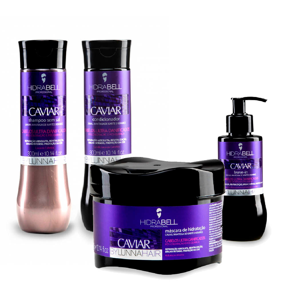 Shampoo e máscara Caviar Hidrabell